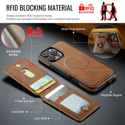For iPhone 16 Pro Max MAGKING K1 MagSafe Detachable Wallet RFID Back Cover Phone Case(Brown) - iPhone 16 Pro Max Cases by MAGKING | Online Shopping UK | buy2fix