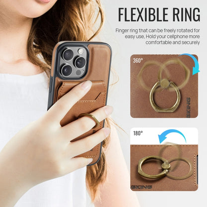 For iPhone 16 Pro Max MAGKING K1 MagSafe Detachable Wallet RFID Back Cover Phone Case(Brown) - iPhone 16 Pro Max Cases by MAGKING | Online Shopping UK | buy2fix