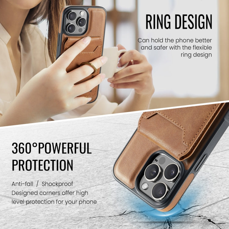 For iPhone 16 Pro Max MAGKING K1 MagSafe Detachable Wallet RFID Back Cover Phone Case(Brown) - iPhone 16 Pro Max Cases by MAGKING | Online Shopping UK | buy2fix