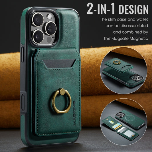 For iPhone 16 Pro Max MAGKING K1 MagSafe Detachable Wallet RFID Back Cover Phone Case(Green) - iPhone 16 Pro Max Cases by MAGKING | Online Shopping UK | buy2fix