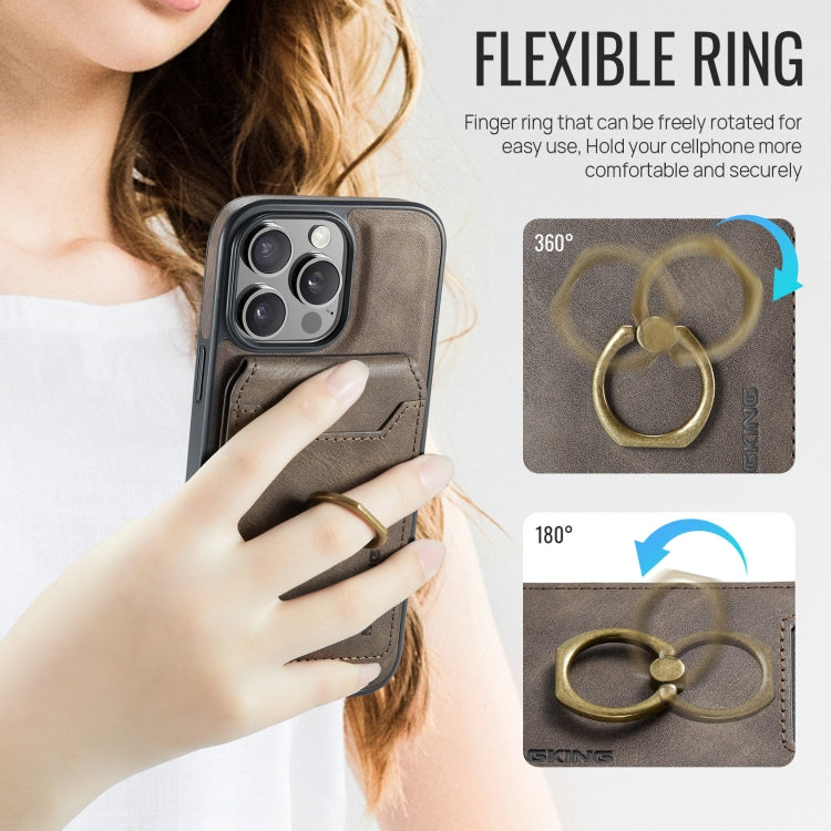 For iPhone 16 Pro MAGKING K1 MagSafe Detachable Wallet RFID Back Cover Phone Case(Coffee) - iPhone 16 Pro Cases by MAGKING | Online Shopping UK | buy2fix