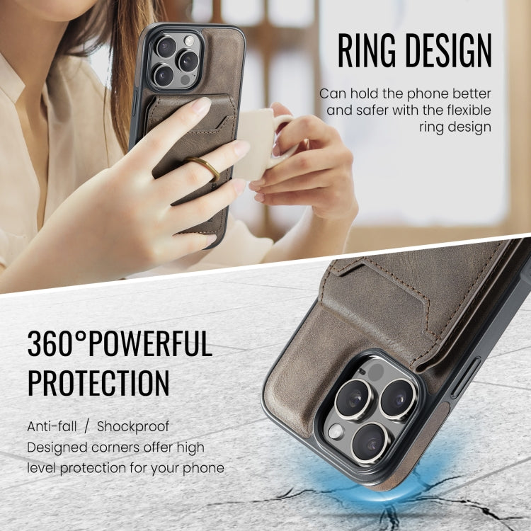 For iPhone 16 Pro MAGKING K1 MagSafe Detachable Wallet RFID Back Cover Phone Case(Coffee) - iPhone 16 Pro Cases by MAGKING | Online Shopping UK | buy2fix