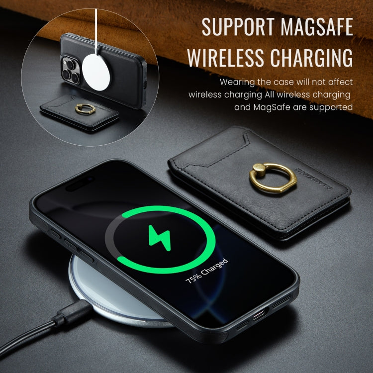 For iPhone 16 Pro MAGKING K1 MagSafe Detachable Wallet RFID Back Cover Phone Case(Black) - iPhone 16 Pro Cases by MAGKING | Online Shopping UK | buy2fix