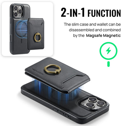 For iPhone 16 Pro MAGKING K1 MagSafe Detachable Wallet RFID Back Cover Phone Case(Black) - iPhone 16 Pro Cases by MAGKING | Online Shopping UK | buy2fix
