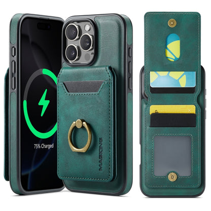 For iPhone 16 Pro MAGKING K1 MagSafe Detachable Wallet RFID Back Cover Phone Case(Green) - iPhone 16 Pro Cases by MAGKING | Online Shopping UK | buy2fix