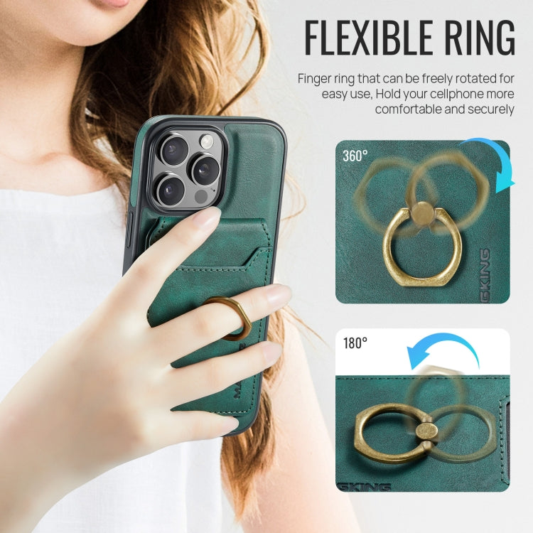 For iPhone 16 Pro MAGKING K1 MagSafe Detachable Wallet RFID Back Cover Phone Case(Green) - iPhone 16 Pro Cases by MAGKING | Online Shopping UK | buy2fix