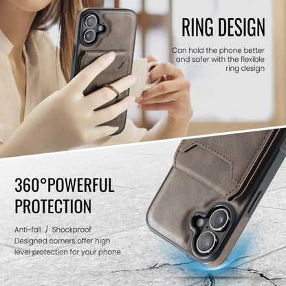 For iPhone 16 Plus MAGKING K1 MagSafe Detachable Wallet RFID Back Cover Phone Case(Coffee) - iPhone 16 Plus Cases by MAGKING | Online Shopping UK | buy2fix