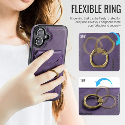 For iPhone 16 Plus MAGKING K1 MagSafe Detachable Wallet RFID Back Cover Phone Case(Purple) - iPhone 16 Plus Cases by MAGKING | Online Shopping UK | buy2fix