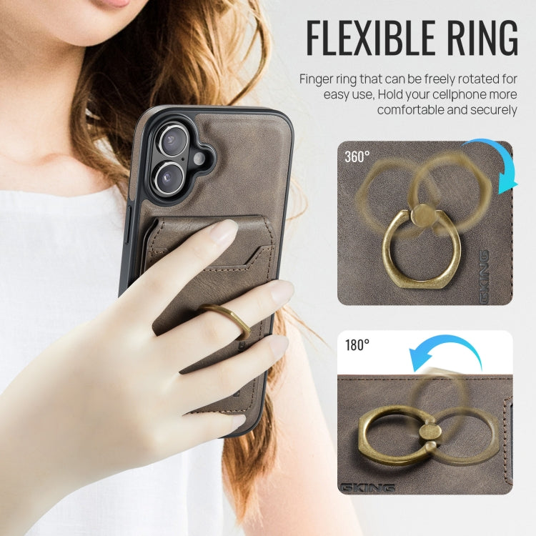 For iPhone 16 MAGKING K1 MagSafe Detachable Wallet RFID Back Cover Phone Case(Coffee) - iPhone 16 Cases by MAGKING | Online Shopping UK | buy2fix