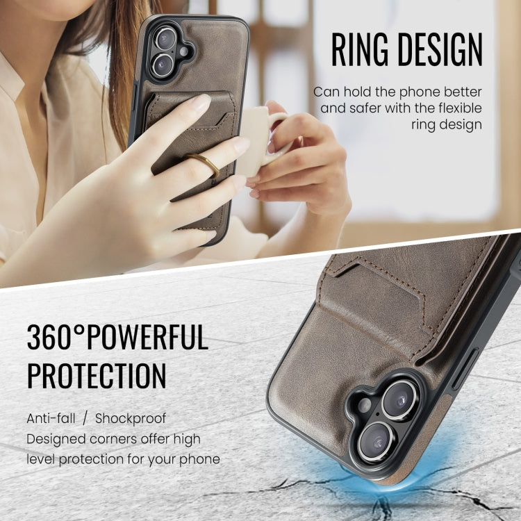 For iPhone 16 MAGKING K1 MagSafe Detachable Wallet RFID Back Cover Phone Case(Coffee) - iPhone 16 Cases by MAGKING | Online Shopping UK | buy2fix