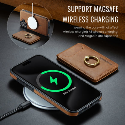 For iPhone 16 MAGKING K1 MagSafe Detachable Wallet RFID Back Cover Phone Case(Brown) - iPhone 16 Cases by MAGKING | Online Shopping UK | buy2fix