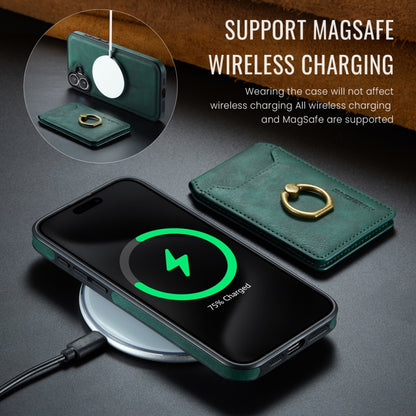 For iPhone 16 MAGKING K1 MagSafe Detachable Wallet RFID Back Cover Phone Case(Green) - iPhone 16 Cases by MAGKING | Online Shopping UK | buy2fix