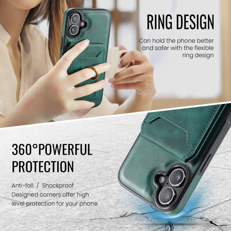 For iPhone 16 MAGKING K1 MagSafe Detachable Wallet RFID Back Cover Phone Case(Green) - iPhone 16 Cases by MAGKING | Online Shopping UK | buy2fix