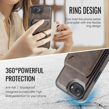 For iPhone 16e MAGKING K1 MagSafe Detachable Wallet RFID Back Cover Phone Case(Coffee) - iPhone 16e Cases by MAGKING | Online Shopping UK | buy2fix
