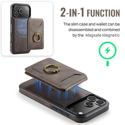 For iPhone 17 Pro Max MAGKING K1 MagSafe Detachable Wallet RFID Back Cover Phone Case(Coffee) - iPhone 17 Pro Max Cases by MAGKING | Online Shopping UK | buy2fix