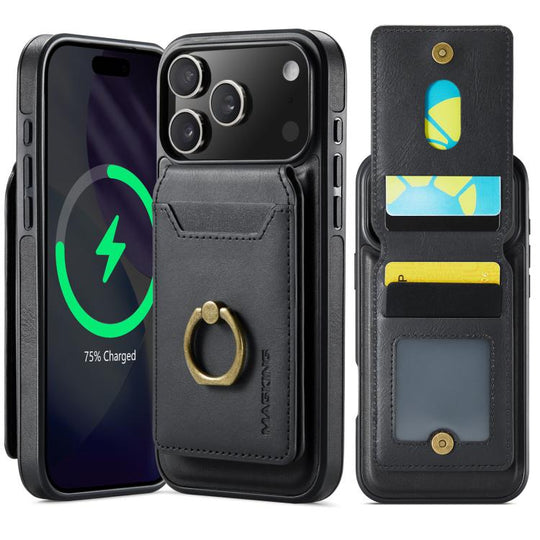 For iPhone 18 Pro Max / 17 Pro Max MAGKING K1 MagSafe Detachable Wallet RFID Back Cover Phone Case(Black)