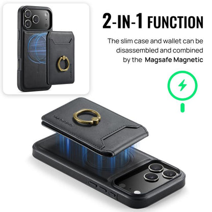 For iPhone 17 Pro Max MAGKING K1 MagSafe Detachable Wallet RFID Back Cover Phone Case(Black) - iPhone 17 Pro Max Cases by MAGKING | Online Shopping UK | buy2fix