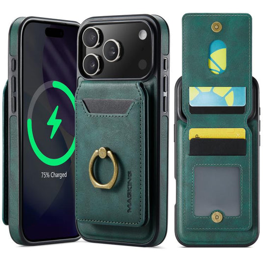 For iPhone 18 Pro Max / 17 Pro Max MAGKING K1 MagSafe Detachable Wallet RFID Back Cover Phone Case(Green)