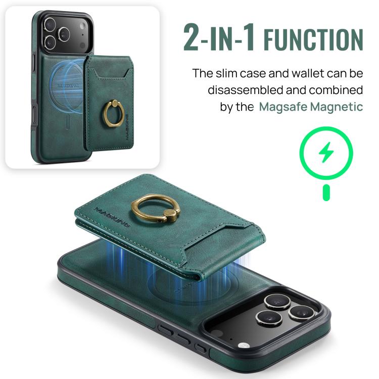 For iPhone 17 Pro Max MAGKING K1 MagSafe Detachable Wallet RFID Back Cover Phone Case(Green) - iPhone 17 Pro Max Cases by MAGKING | Online Shopping UK | buy2fix