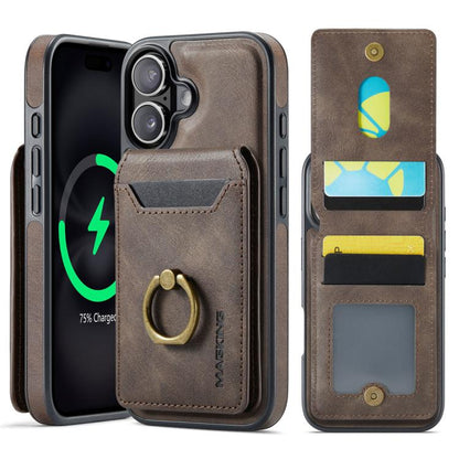For iPhone 17 MAGKING K1 MagSafe Detachable Wallet RFID Back Cover Phone Case(Coffee) - iPhone 17 Cases by MAGKING | Online Shopping UK | buy2fix