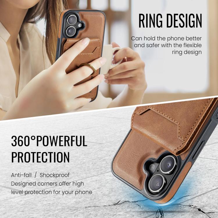 For iPhone 17 MAGKING K1 MagSafe Detachable Wallet RFID Back Cover Phone Case(Brown) - iPhone 17 Cases by MAGKING | Online Shopping UK | buy2fix