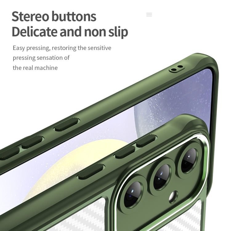 For Samsung Galaxy S25+ 5G Carbon Fiber Texture MagSafe Translucent Phone Case(Green) by buy2fix