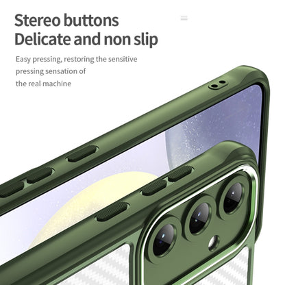 For Samsung Galaxy S25+ 5G Carbon Fiber Texture MagSafe Translucent Phone Case(Green) by buy2fix