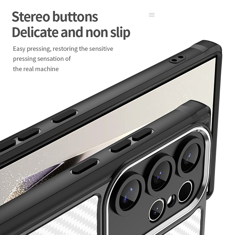 For Samsung Galaxy S25 Ultra 5G Carbon Fiber Texture MagSafe Translucent Phone Case(Black) by buy2fix