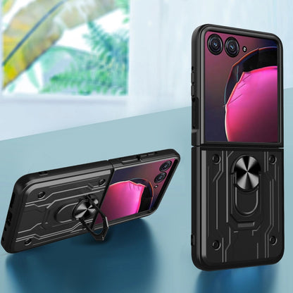For Motorola Razr 50 Magnetic Holder TPU+PC Phone Case(Black) by buy2fix