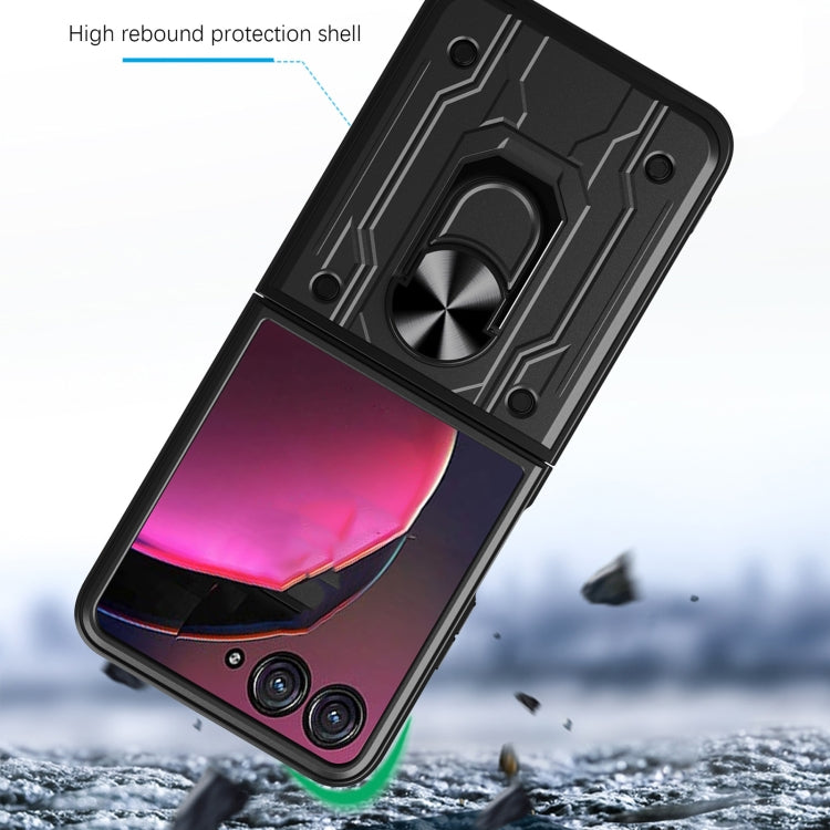 For Motorola Razr 50 Magnetic Holder TPU+PC Phone Case(Red) by buy2fix