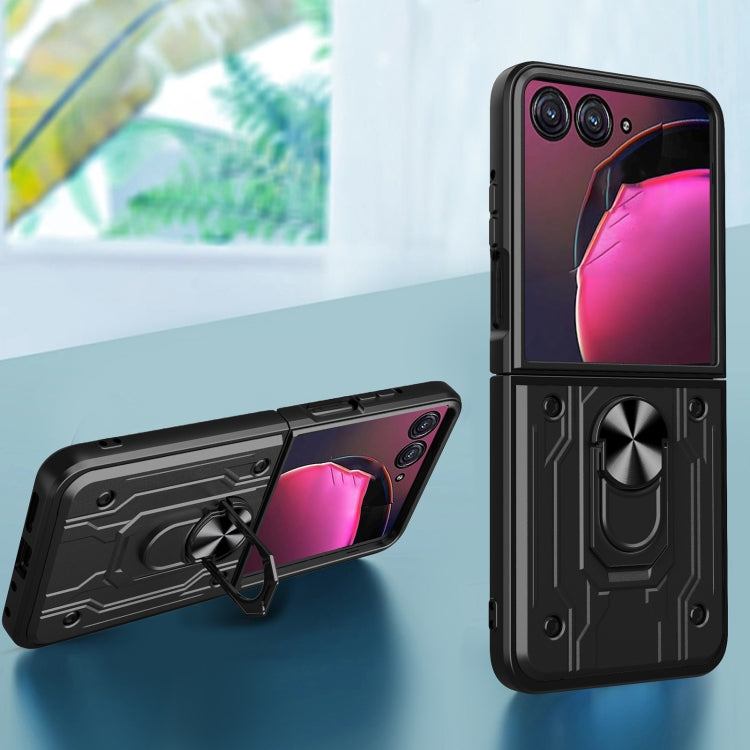 For Motorola Razr 50 Magnetic Holder TPU+PC Phone Case(Red) by buy2fix