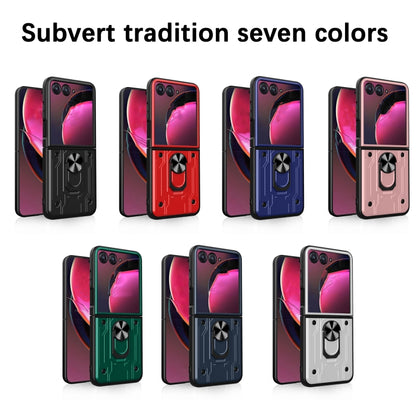 For Motorola Razr 50 Magnetic Holder TPU+PC Phone Case(White) by buy2fix