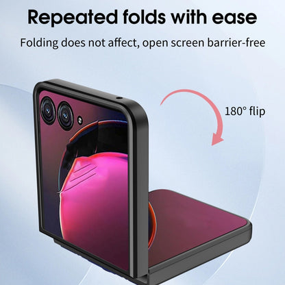 For Motorola Razr 50 Magnetic Holder TPU+PC Phone Case(White) by buy2fix