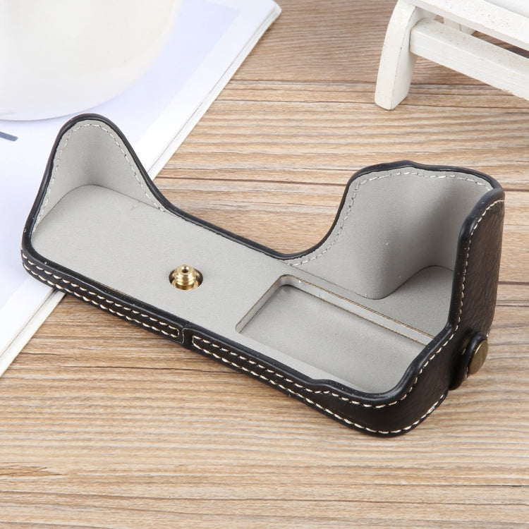 For Canon EOS 200D II / 200D Buffalo Texture PU Leather Camera Half Case Base(Black) - Half Case by buy2fix | Online Shopping UK | buy2fix