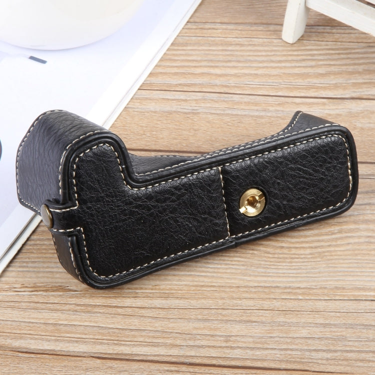 For Canon EOS 200D II / 200D Buffalo Texture PU Leather Camera Half Case Base(Black) - Half Case by buy2fix | Online Shopping UK | buy2fix