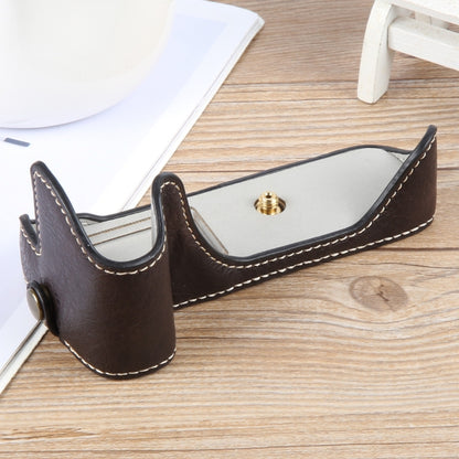 For Canon EOS 200D II / 200D Buffalo Texture PU Leather Camera Half Case Base(Dark Coffee) - Half Case by buy2fix | Online Shopping UK | buy2fix