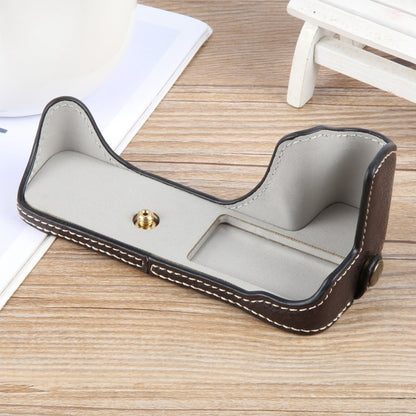 For Canon EOS 200D II / 200D Buffalo Texture PU Leather Camera Half Case Base(Dark Coffee) - Half Case by buy2fix | Online Shopping UK | buy2fix