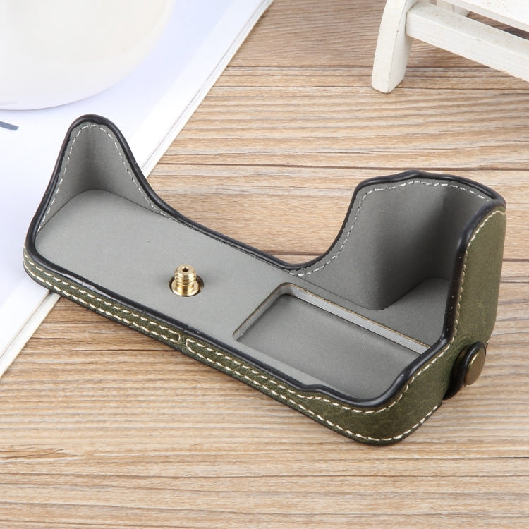 For Canon EOS 200D II / 200D Buffalo Texture PU Leather Camera Half Case Base(Green) - Half Case by buy2fix | Online Shopping UK | buy2fix