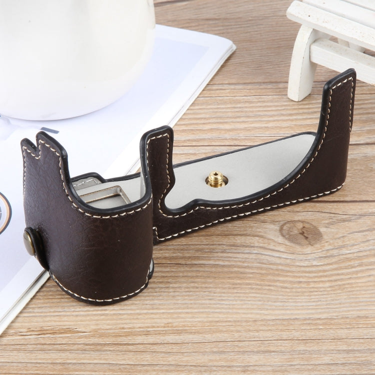 For FUJIFILM X-S20 Buffalo Texture PU Leather Camera Half Case Base(Dark Coffee) - Half Case by buy2fix | Online Shopping UK | buy2fix