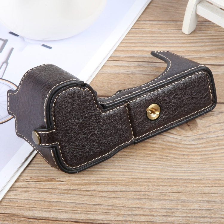 For FUJIFILM X-S20 Buffalo Texture PU Leather Camera Half Case Base(Dark Coffee) - Half Case by buy2fix | Online Shopping UK | buy2fix