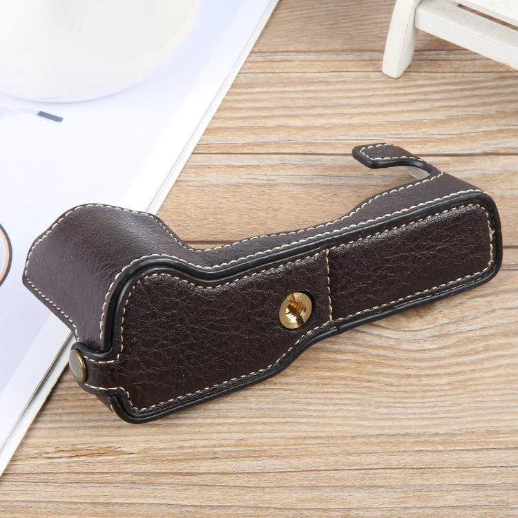For FUJIFILM X-T1 Buffalo Texture PU Leather Camera Half Case Base(Dark Coffee) - Half Case by buy2fix | Online Shopping UK | buy2fix