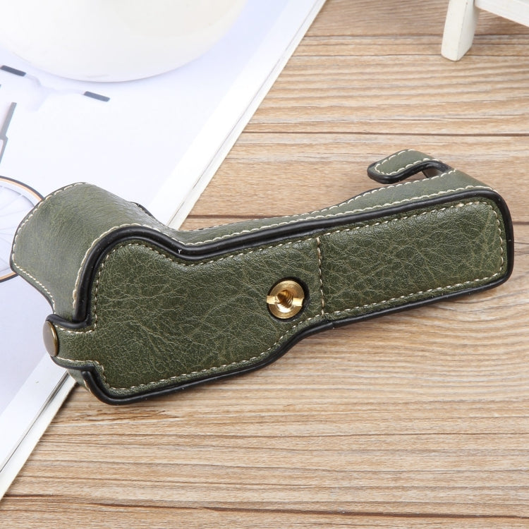 For FUJIFILM X-T1 Buffalo Texture PU Leather Camera Half Case Base(Green) - Half Case by buy2fix | Online Shopping UK | buy2fix