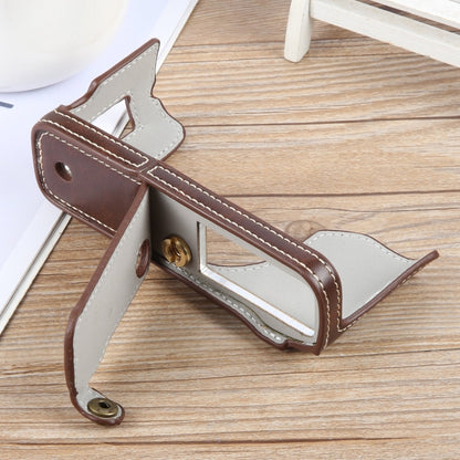 For FUJIFILM X100VI Glossy PU Leather Camera Half Case Base(Coffee) - Half Case by buy2fix | Online Shopping UK | buy2fix