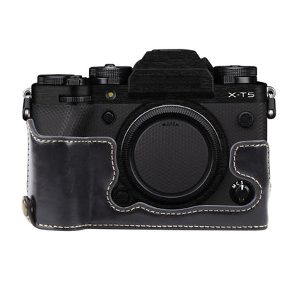 For FUJIFILM X-T5 Glossy PU Leather Camera Half Case Base(Black) - Half Case by buy2fix | Online Shopping UK | buy2fix
