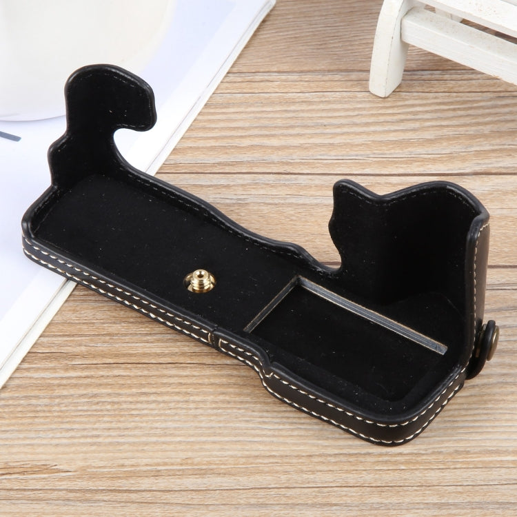 For FUJIFILM X-T5 Glossy PU Leather Camera Half Case Base(Black) - Half Case by buy2fix | Online Shopping UK | buy2fix