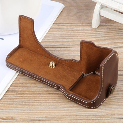 For Sony ILCE-7CM2 / Alpha 7C II Glossy PU Leather Camera Half Case Base(Coffee) - Half Case by buy2fix | Online Shopping UK | buy2fix