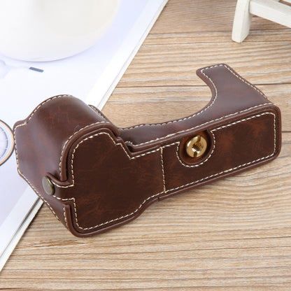 For Sony ILCE-7CM2 / Alpha 7C II Glossy PU Leather Camera Half Case Base(Coffee) - Half Case by buy2fix | Online Shopping UK | buy2fix