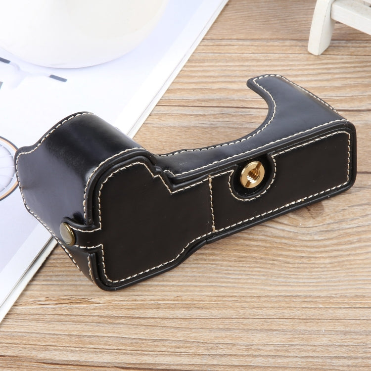 For Sony ILCE-7CM2 / Alpha 7C II Glossy PU Leather Camera Half Case Base(Black) - Half Case by buy2fix | Online Shopping UK | buy2fix