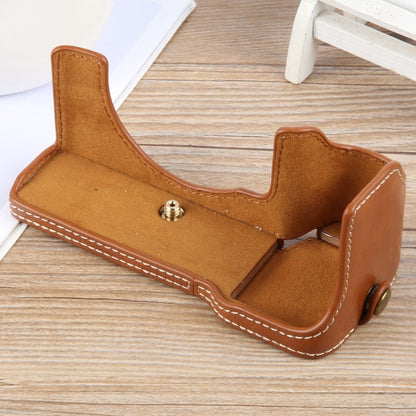 For Sony ILCE-7CM2 / Alpha 7C II Glossy PU Leather Camera Half Case Base(Brown) - Half Case by buy2fix | Online Shopping UK | buy2fix