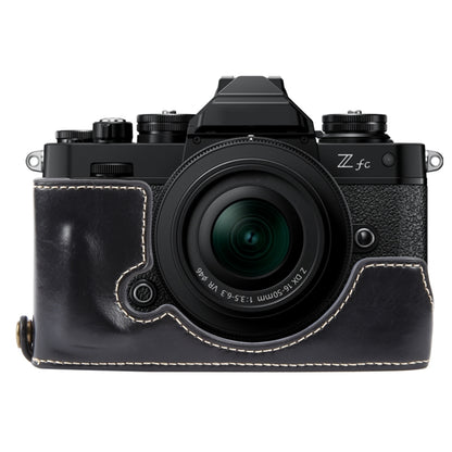 For Nikon ZFC Glossy PU Leather Camera Half Case Base(Black) - Half Case by buy2fix | Online Shopping UK | buy2fix